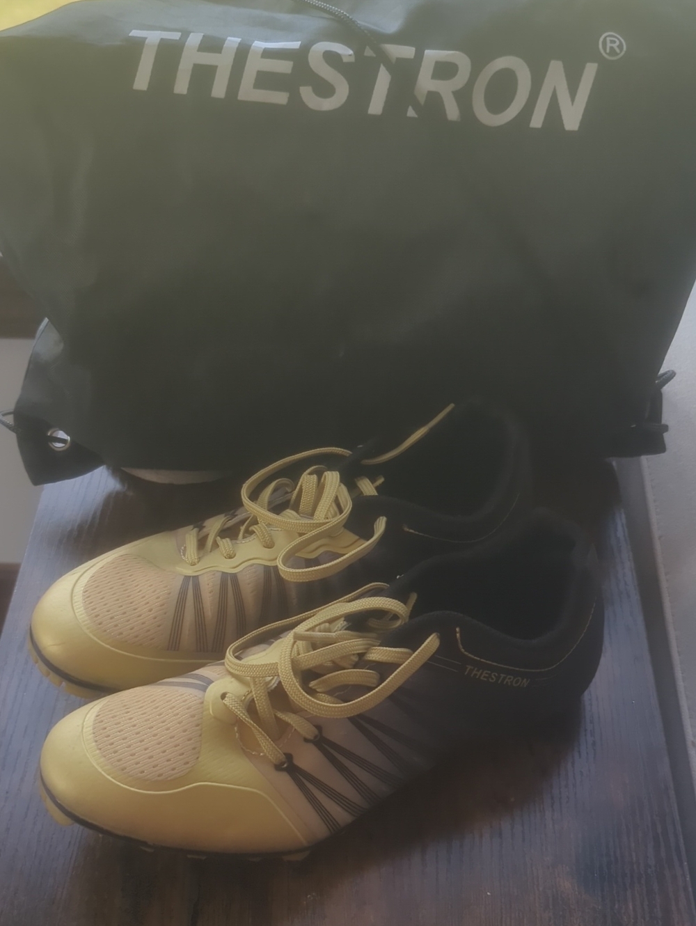 THESTRON Gold and Black Track Spikes Youth Size 4